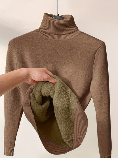 Variant image for Stickad Dam Tröja Turtleneck Mjuk Akrylblandning-1