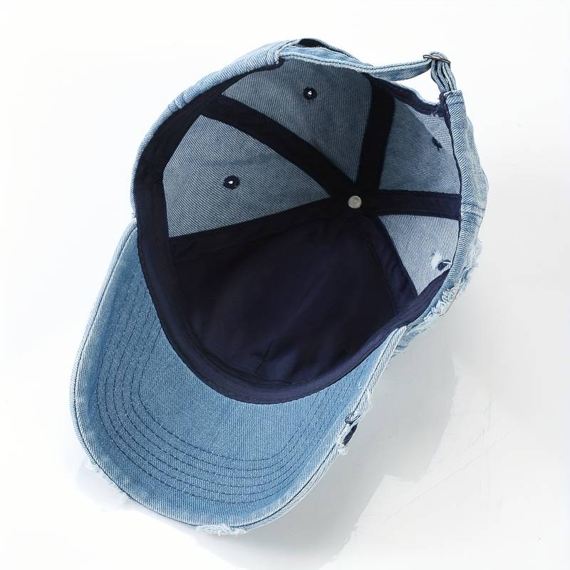 Damhatt Justerbar Sliten Denim-3
