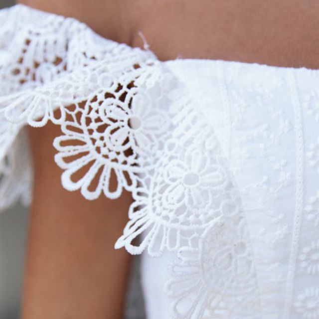 Dam Topp med Blöjkjol Utsökt Broderi Högkvalitativt Tyg 5