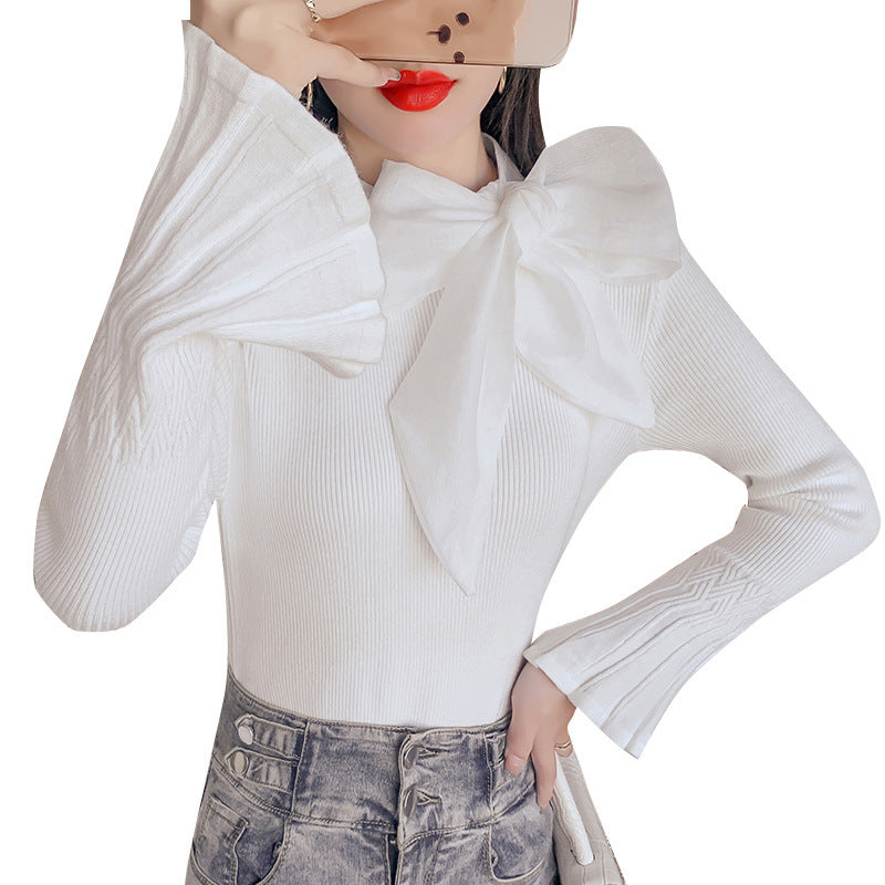 Kvinnors Tröja Klockhylsor Tjockt Material-5