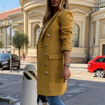 Dam Trenchcoat Lång Vintage Stil Högkvalitativ Polyester-2