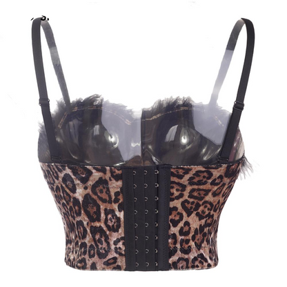 Dam Bustier med Fjädrar i Bomullsblandning-3