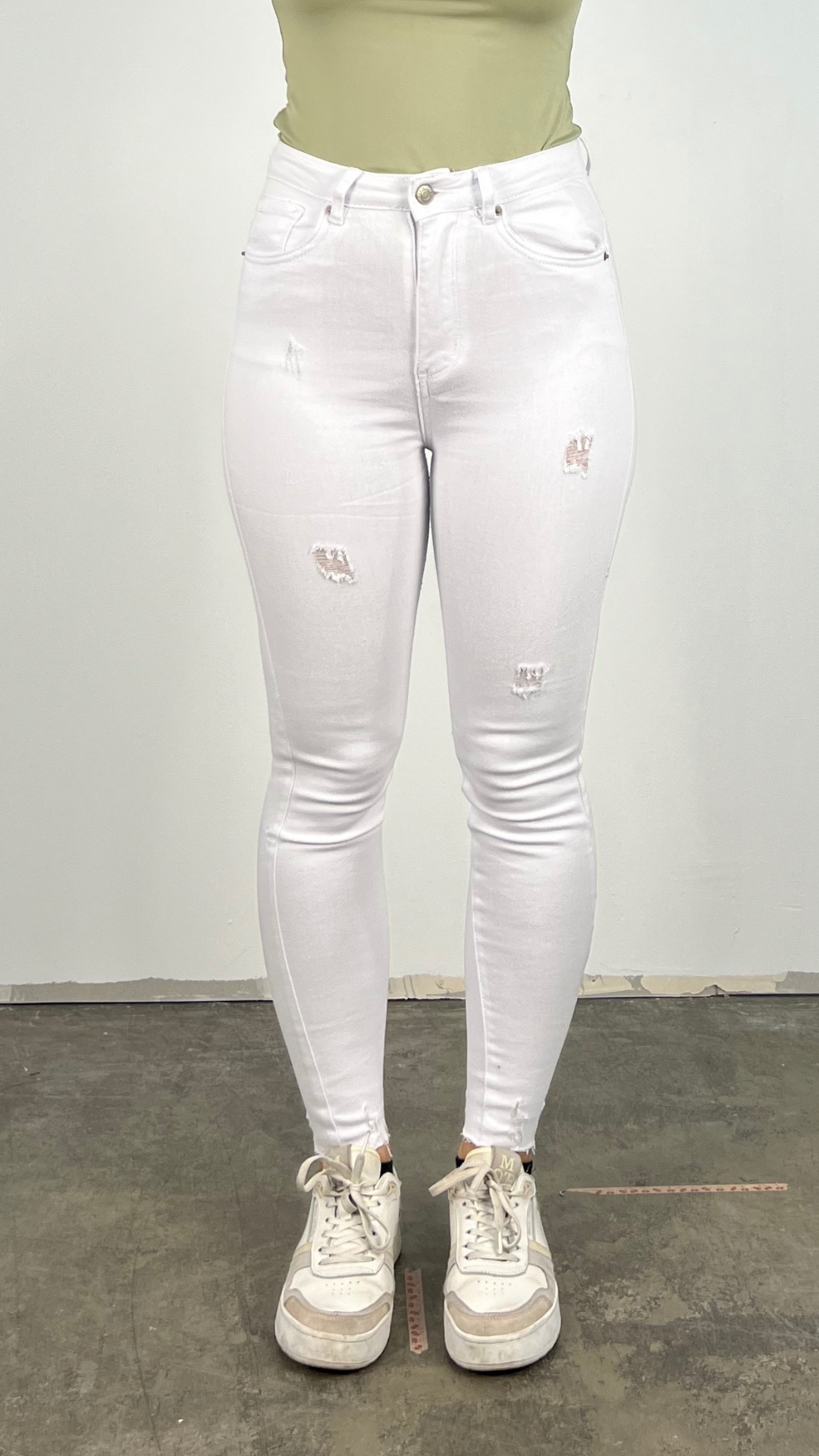 Damjeans Hög Midja Stretch Med Elastisk Nederkant-3