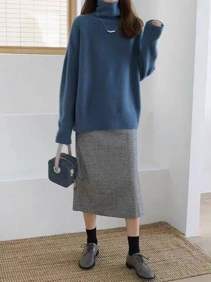 Kvinnors Turtleneck Tröja i 100% Cashmere – Elegant Normal Passform för Vardags och Formella Tillfällen 3