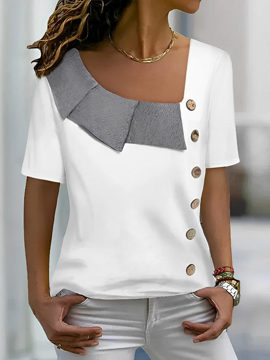 Kvinna Blus Elegant Polyester Lätt och Stark-1