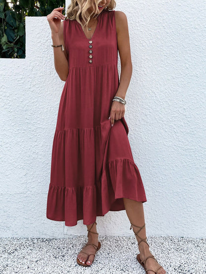Dam Smockklänning Boho Stil Icke-Stretchigt Tyg 4
