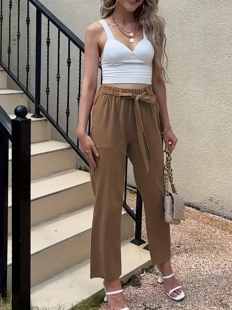 Variant image for Snygga Byxor Dam Med Resår I Midjan Avslappnad Bomull-1