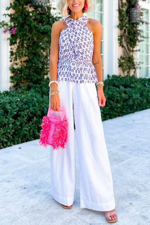 Dam Topp Rüschentop Wolff-Cross Design Bomull Polyester 3