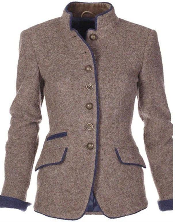 Kvinnor Kappa Långärmad Chic Högkvalitativt Material-2