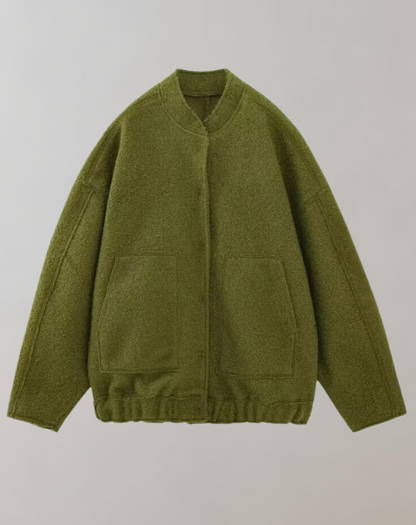 Damjacka Bomber Avslappnad Polyester med Dekorativ Design 6