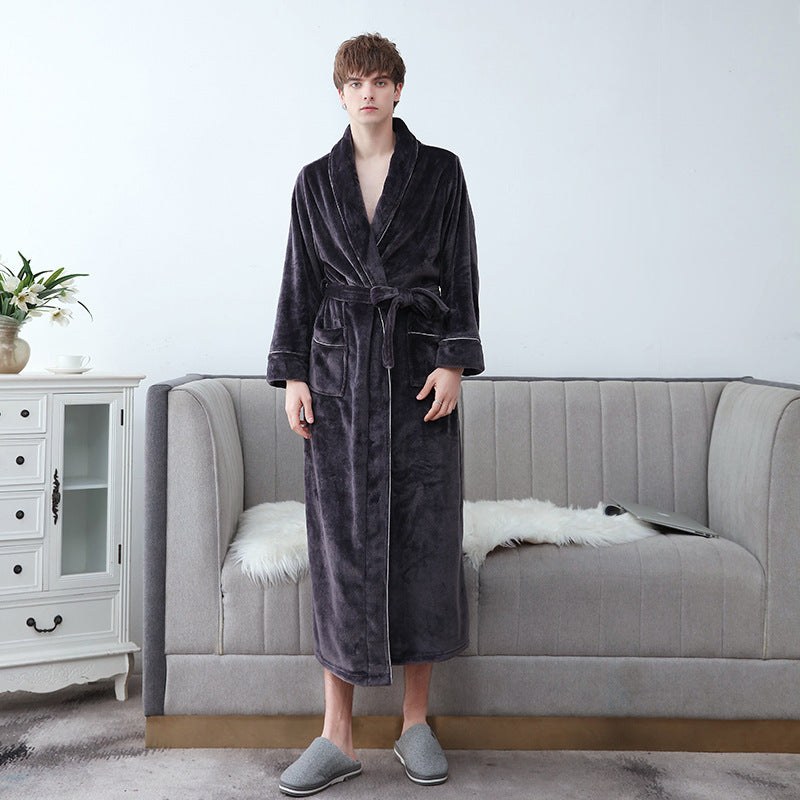 Variant image for Lång Flanellbadrock för Par i Mjuk Polyester-4