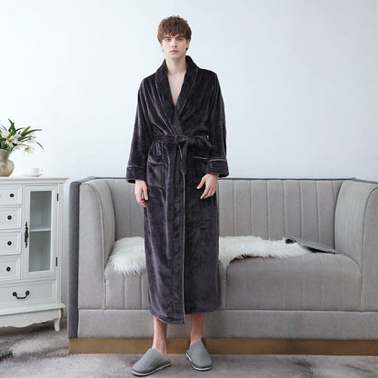 Variant image for Lång Flanellbadrock för Par i Mjuk Polyester-4