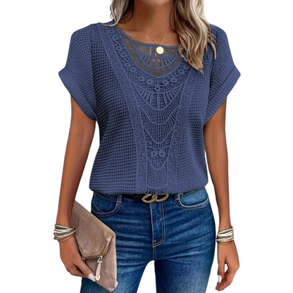 Dam T-shirt Kortärmad Casual Polyester-6