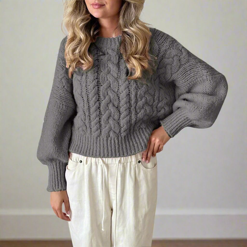 Variant image for Dam Stickad Tröja Monokrom Tjock Polyester-9