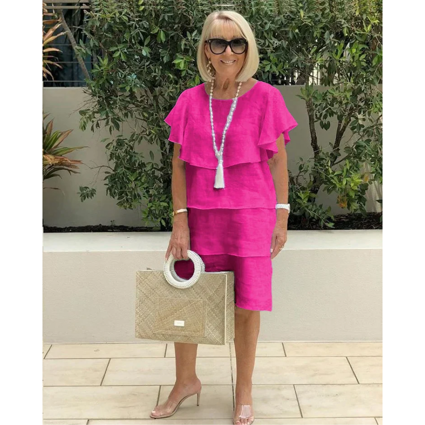 Variant image for Kvinnors Flerskikts Klänning Elegant Högkvalitativt Tyg-13