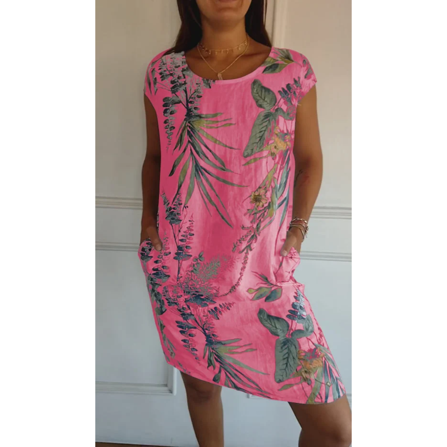 Kvinnoklänning i Mjuk Tygblandning med Klassiskt Snitt – Passar För Fest och Vardag, Finns i Flera Färger och Storlekar S-XL 10