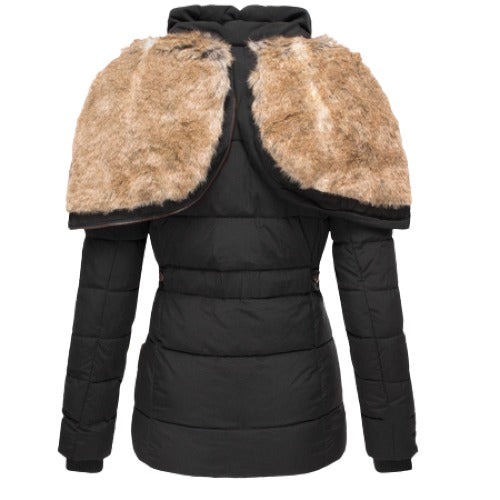 Damjacka med huva i varm design i polyester och bomull för kalla dagar 3