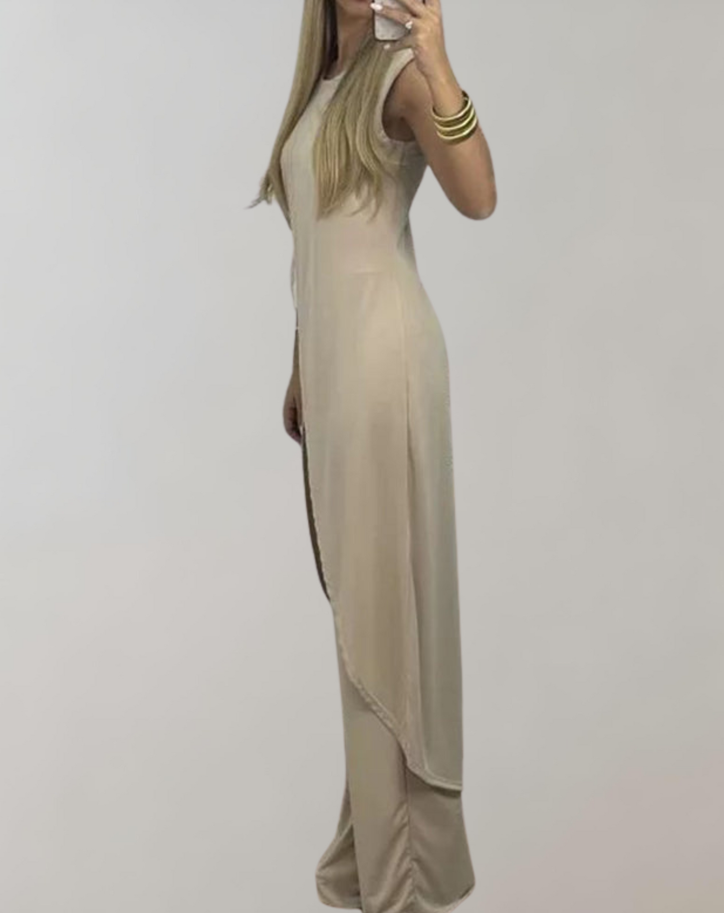 Kvinnors Tvådelad Klänning Spetsdetaljer Polyester Flytande Kjol-3