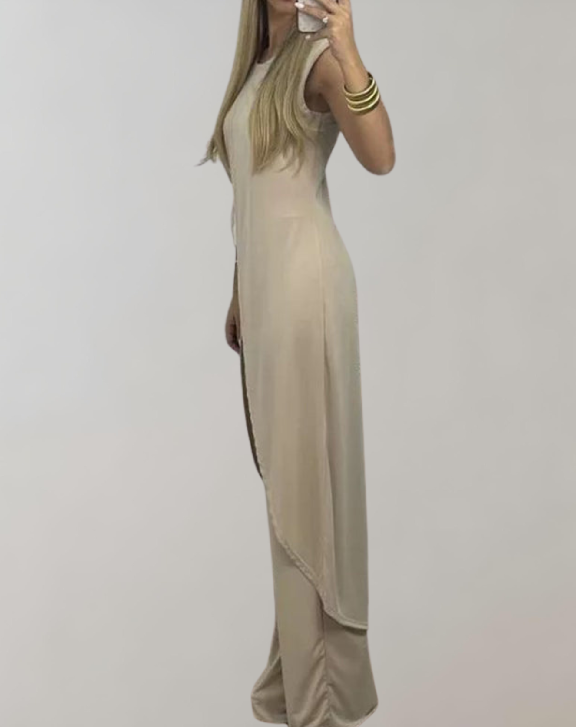 Kvinnors Tvådelad Klänning Spetsdetaljer Polyester Flytande Kjol-3