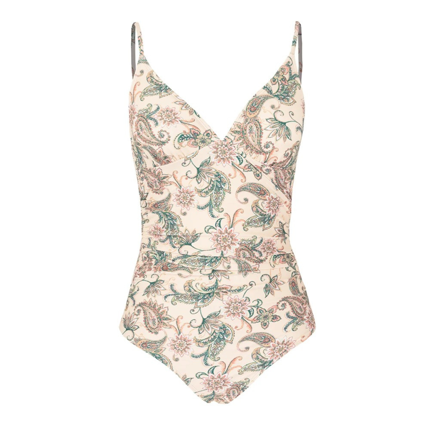 Baddräkt Dam Monokini Ribbat Polyester med Djup V-ringning-4