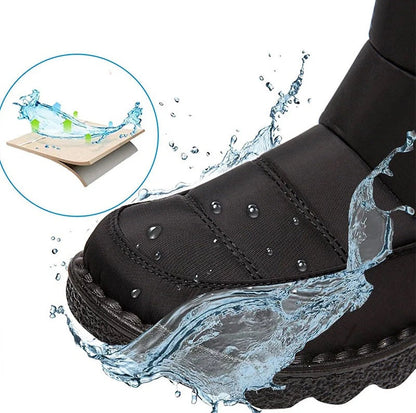 Fodrade Vinterstövlar Dam Vattentåligt Material med Halkfria Sulor 2