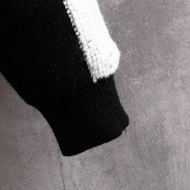 Dam Stickad Oversized Tröja Rutig Kashmir-4