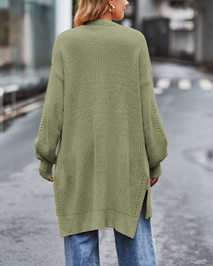 Damens Stickad Jacka Löst Sittande Akryl 3