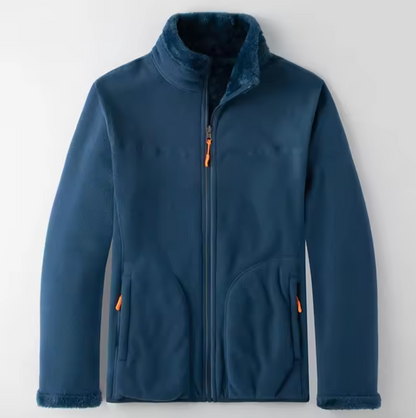 Unisex Fleecejacka Dubbelsidig Polarfleece för Utomhusaktiviteter-4