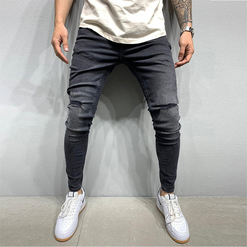 Herr Slim-Fit Pennbyxor Urban Stil Högkvalitativ Bomull-1