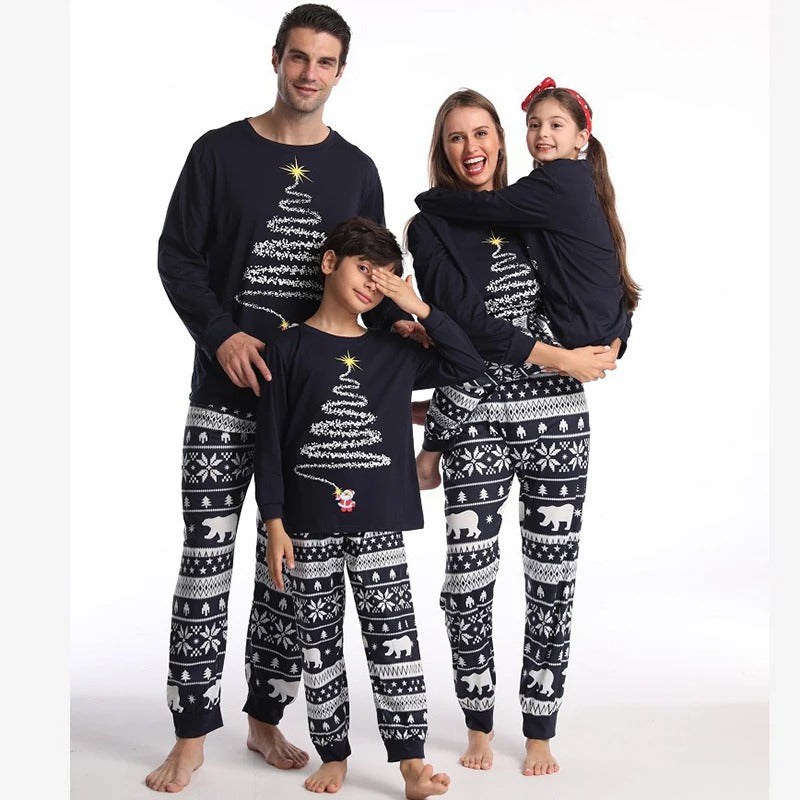 Julpyjamas Familj Unisex Mjuk Tyg för Festliga Stunder-6