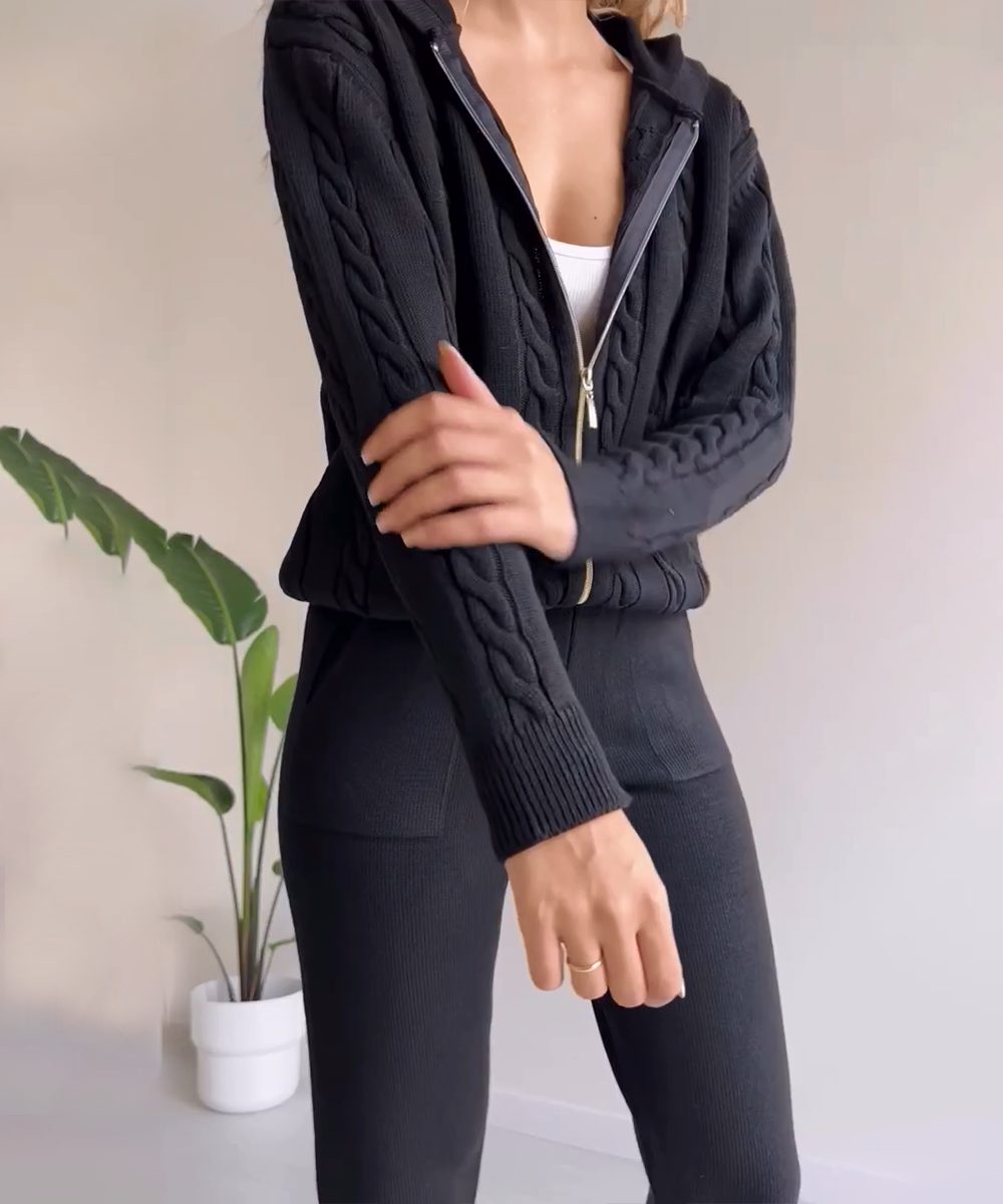 2-delad Kofta Set för Damer i Mjukt Tyg med Elastisk Midja – Bohemisk Design för Avslappnade Tillfällen 4
