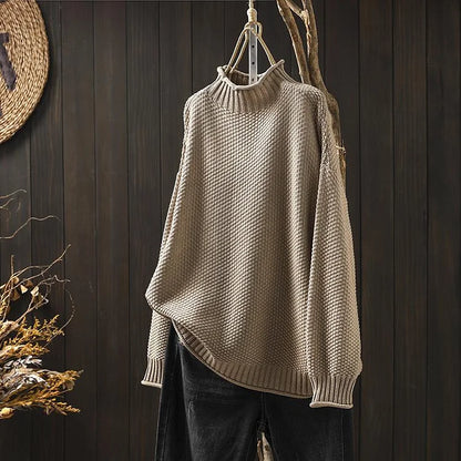 Dam Rullkrage Tröja Långärmad i Akrylpolyester – Mångsidig och Bekväm för Kyliga Dagar, Flera Färger 5