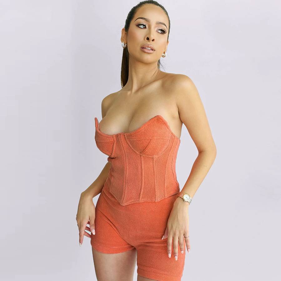 Variant image for Dam Shorts Set Velour med Flexibelt Midjeband-4