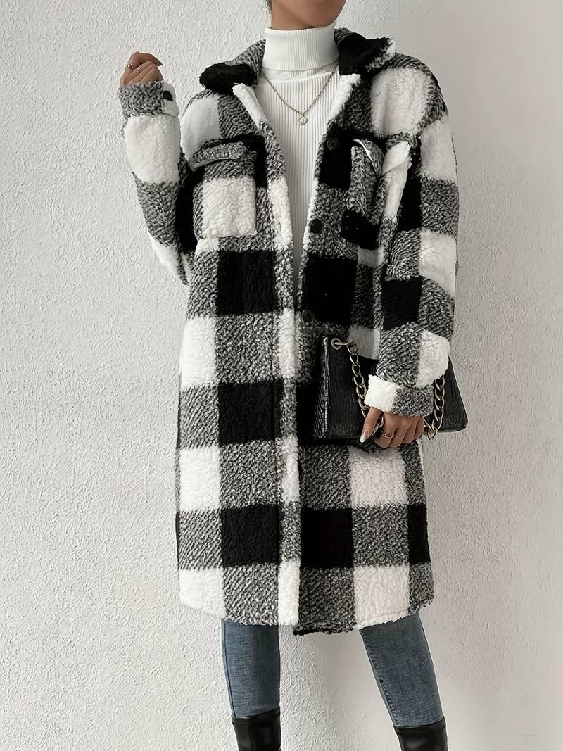 Damenjacke Kariertes Trendy Design Polyester-4