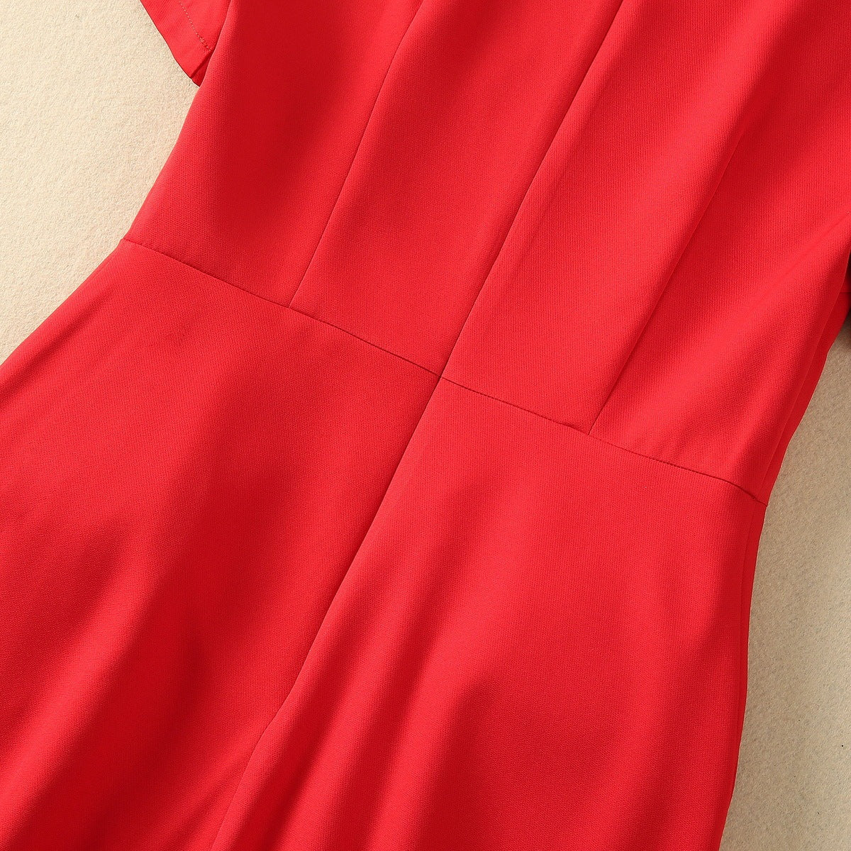 Kvinnors Rund Klänning Blommönster Bomull Polyester-3