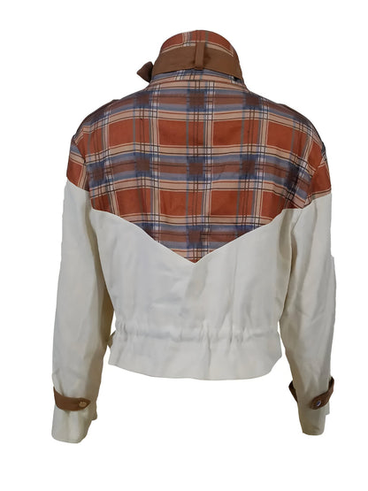 Damenjacke Wendbar Trendy Karo in Weichem Wärmendem Stoff-2