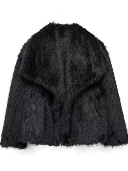 Kvinnojacka i Konstpäls Elegant Vinterkappa-6