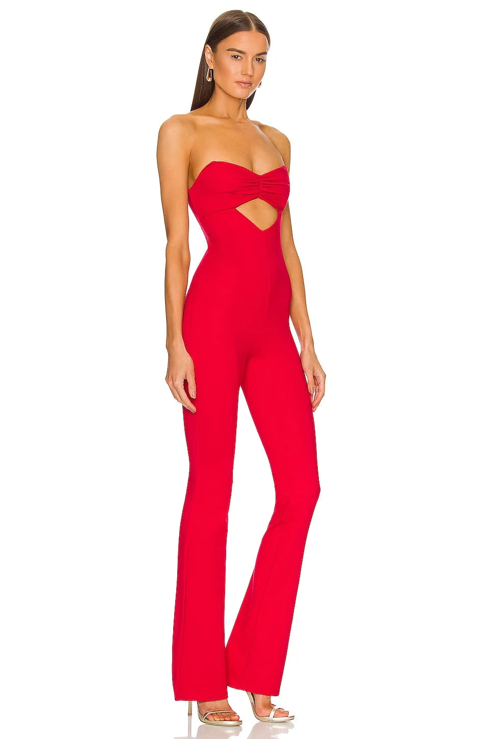 Dam Jumpsuit Dekorativ Halsringning Polyester Spandex-3