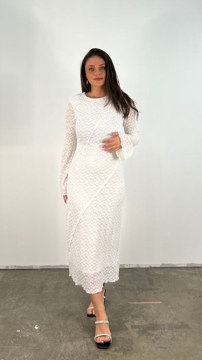 Fina Dam Klänningar Långärmad Ogenomskinlig Polyester Snäv Passform-1