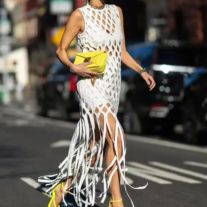 Dam Midiklänning Utdraget Design i Högkvalitativt Tyg-2