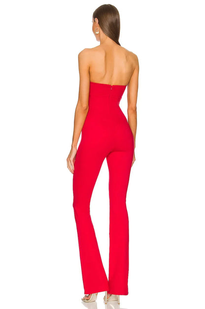 Dam Jumpsuit Dekorativ Halsringning Polyester Spandex-5