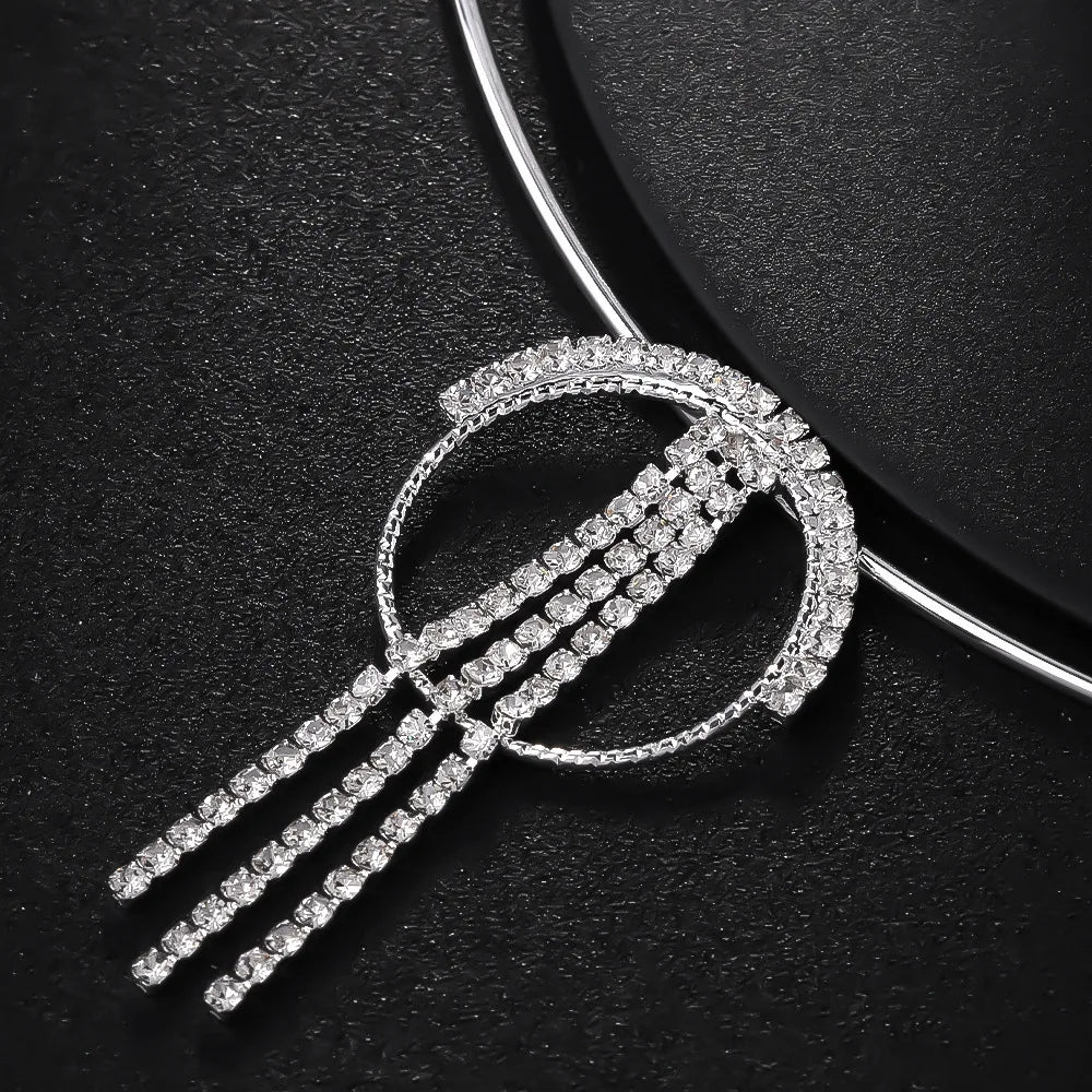 Kvinnors Smyckesuppsättning Geometrisk Design Koppar Med Strass 4