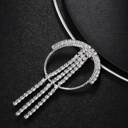 Kvinnors Smyckesuppsättning Geometrisk Design Koppar Med Strass 4