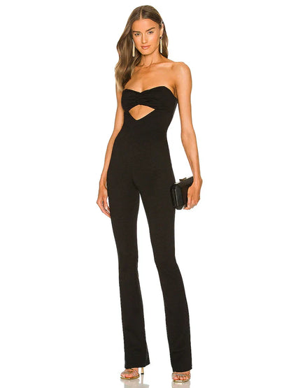 Dam Jumpsuit Dekorativ Halsringning Polyester Spandex-1