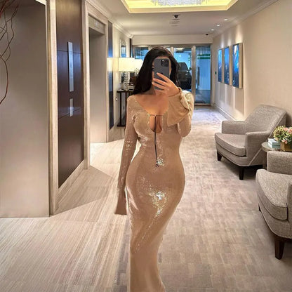 Variant image for Maxiklänning Dam Elegant V-ringning A-linjeformad Polyester-4