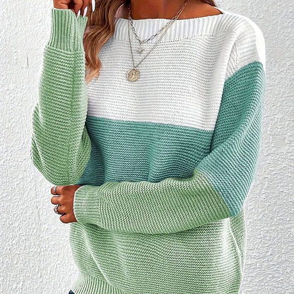 Variant image for Kvinnors Tröja Trefärgad Mönster Mjuk Fiber-5