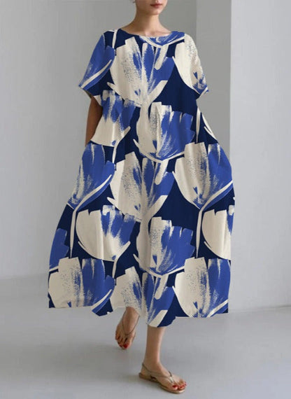 Variant image for Dam Klänning Avslappnad Rund Halsringning Högkvalitativt Tyg-8