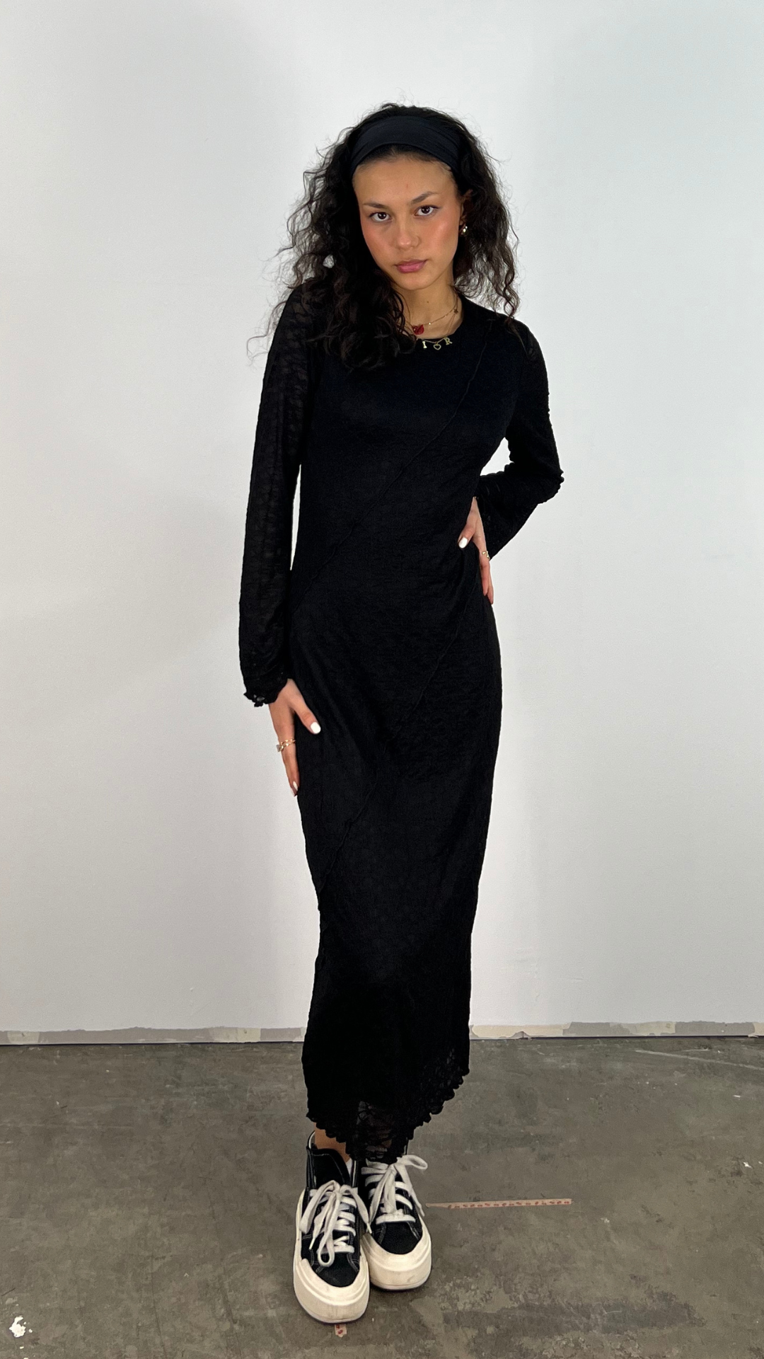 Variant image for Damklänning Långärmad Ogenomskinlig Polyester Snäv Passform-1