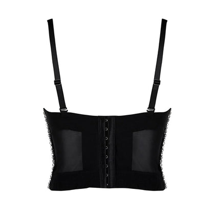 Dam Bustier Justerbara Remmar Pärldekorationer Bomull Rayon-2