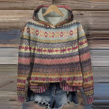 Dam Hoodie Vintage Bomull Avslappnad Design-1